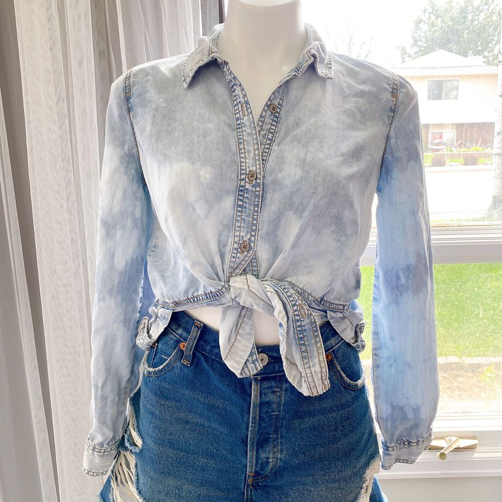 Holding Horses Hand Bleached Chambray Top